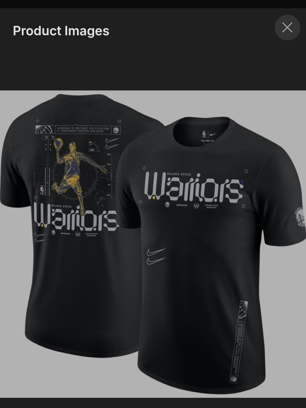 Golden State Warriors Nike Courtside Air Traffic Control Max90 T-Shirt - Black